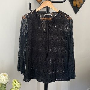 Alice + Olivia  Lace Long-Sleeve Top S